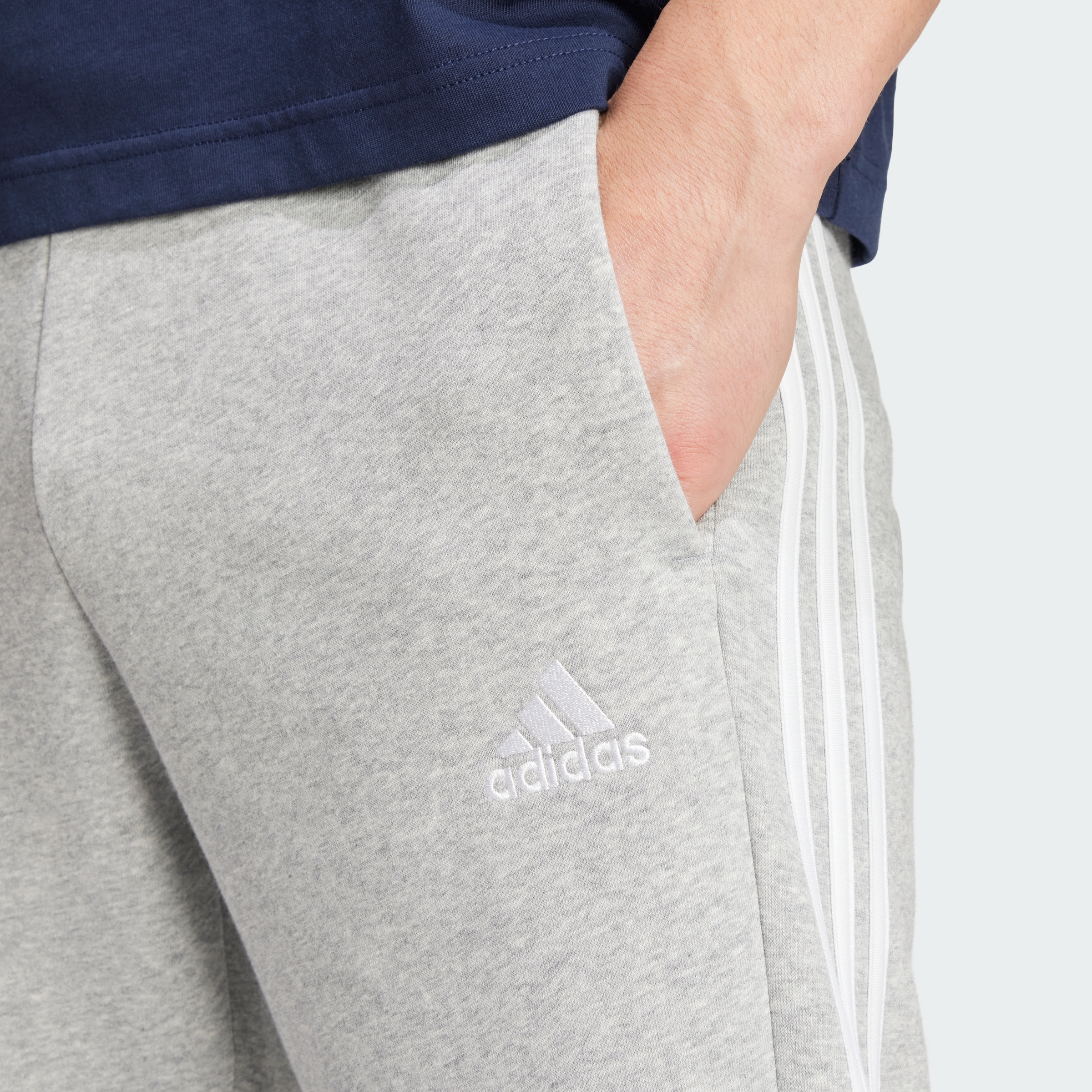 adidas Sportswear AU Men Lifestyle Essentials 3-Stripes Open Hem Fleece Pants - Picture 7 of 9