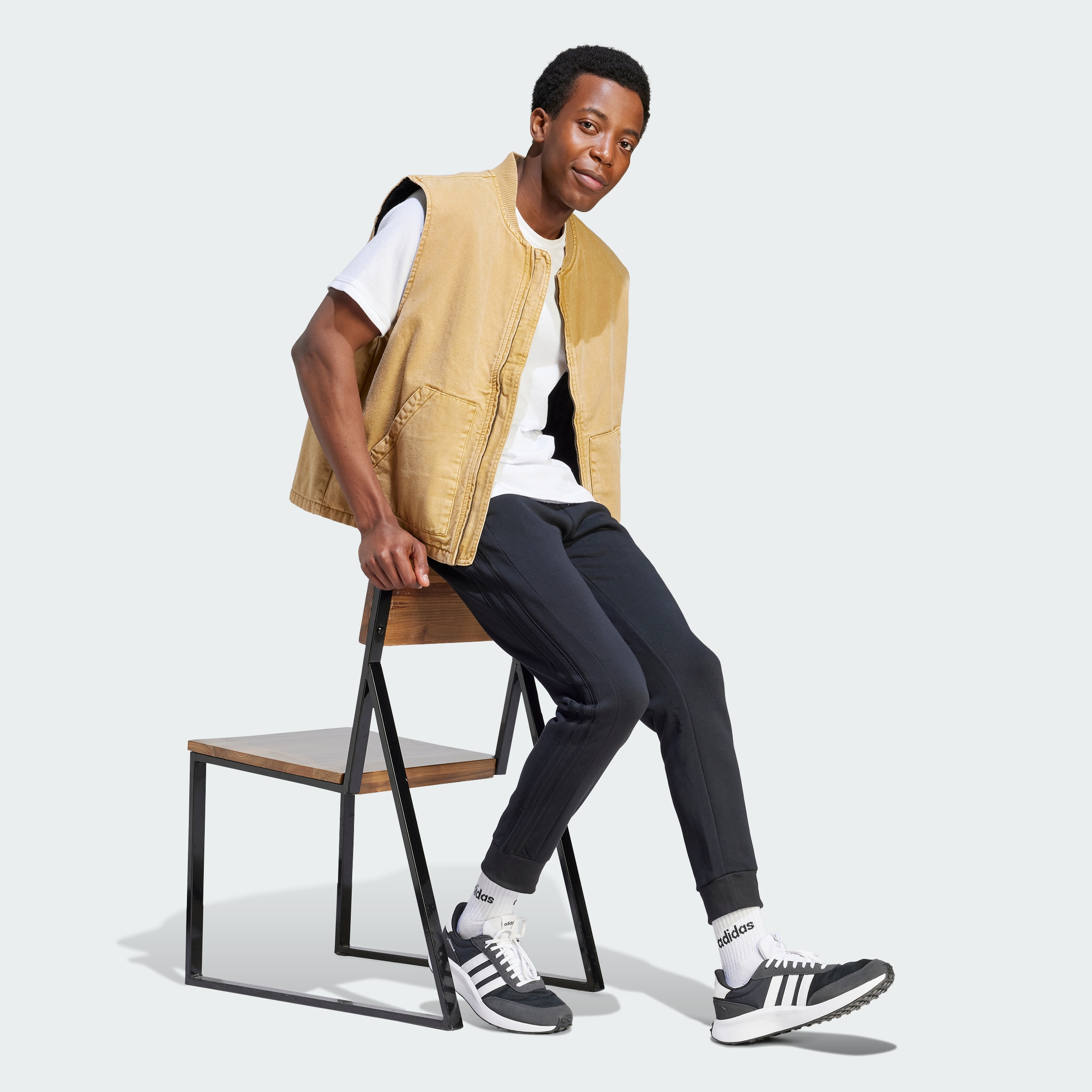 adidas Essentials Fleece 3-Stripes Tapered Cuff Pants Men's Pants - Picture 12 of 57