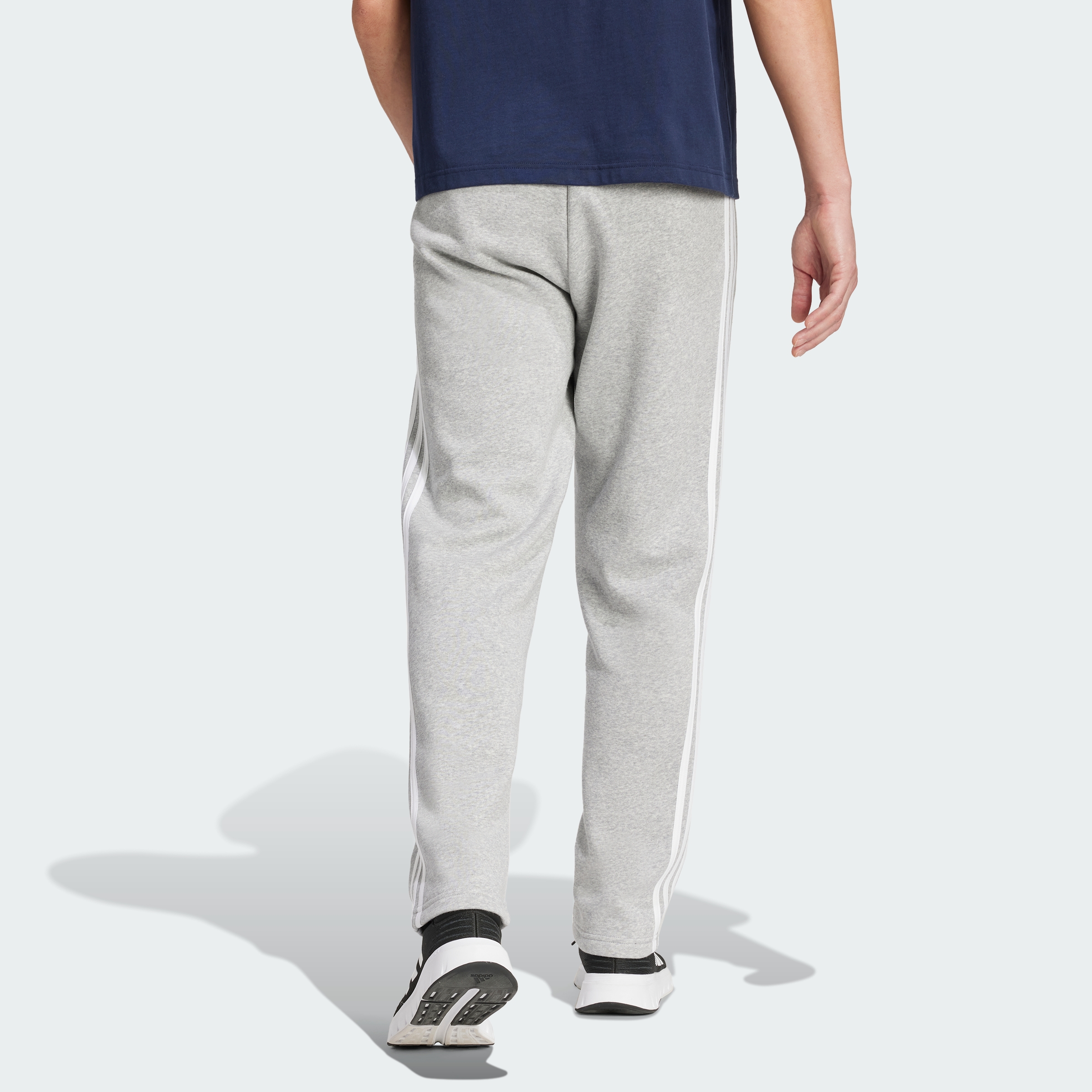 adidas Sportswear AU Men Lifestyle Essentials 3-Stripes Open Hem Fleece Pants - Picture 2 of 9