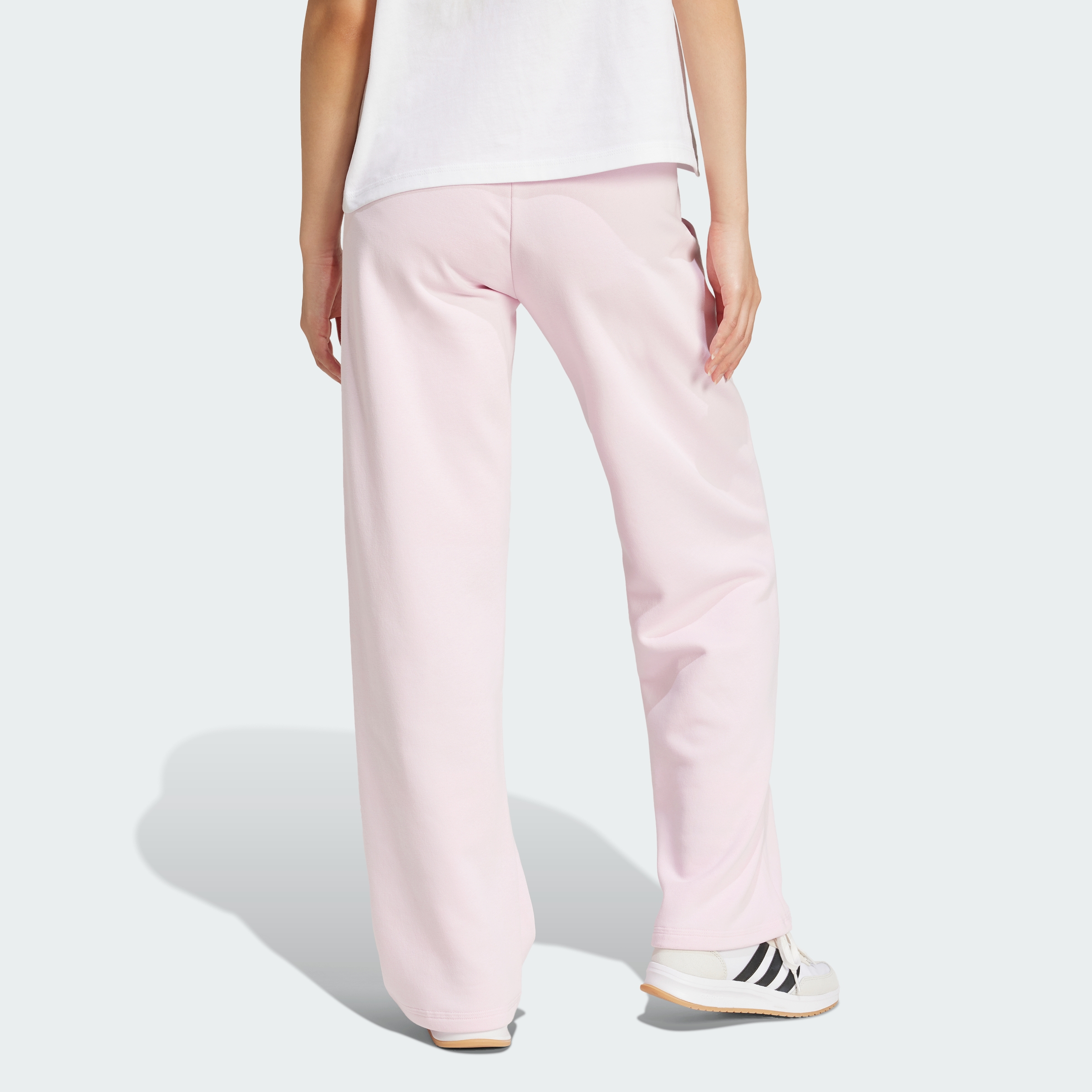 adidas Sportswear AU Women Clear Pink Essentials Small Logo Feel Cozy Open-Hem Pants