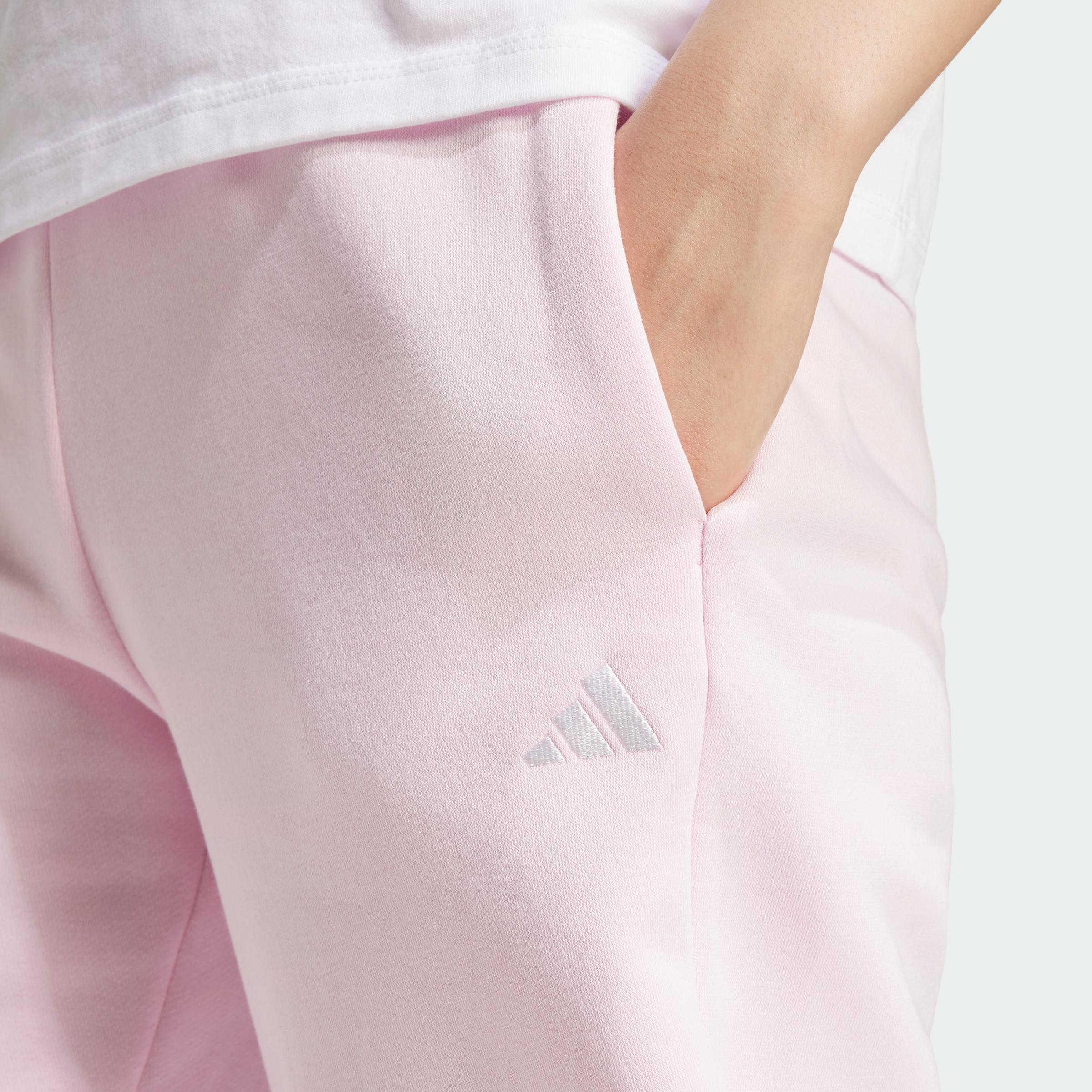 adidas Sportswear AU Women Clear Pink Essentials Small Logo Feel Cozy Open-Hem Pants