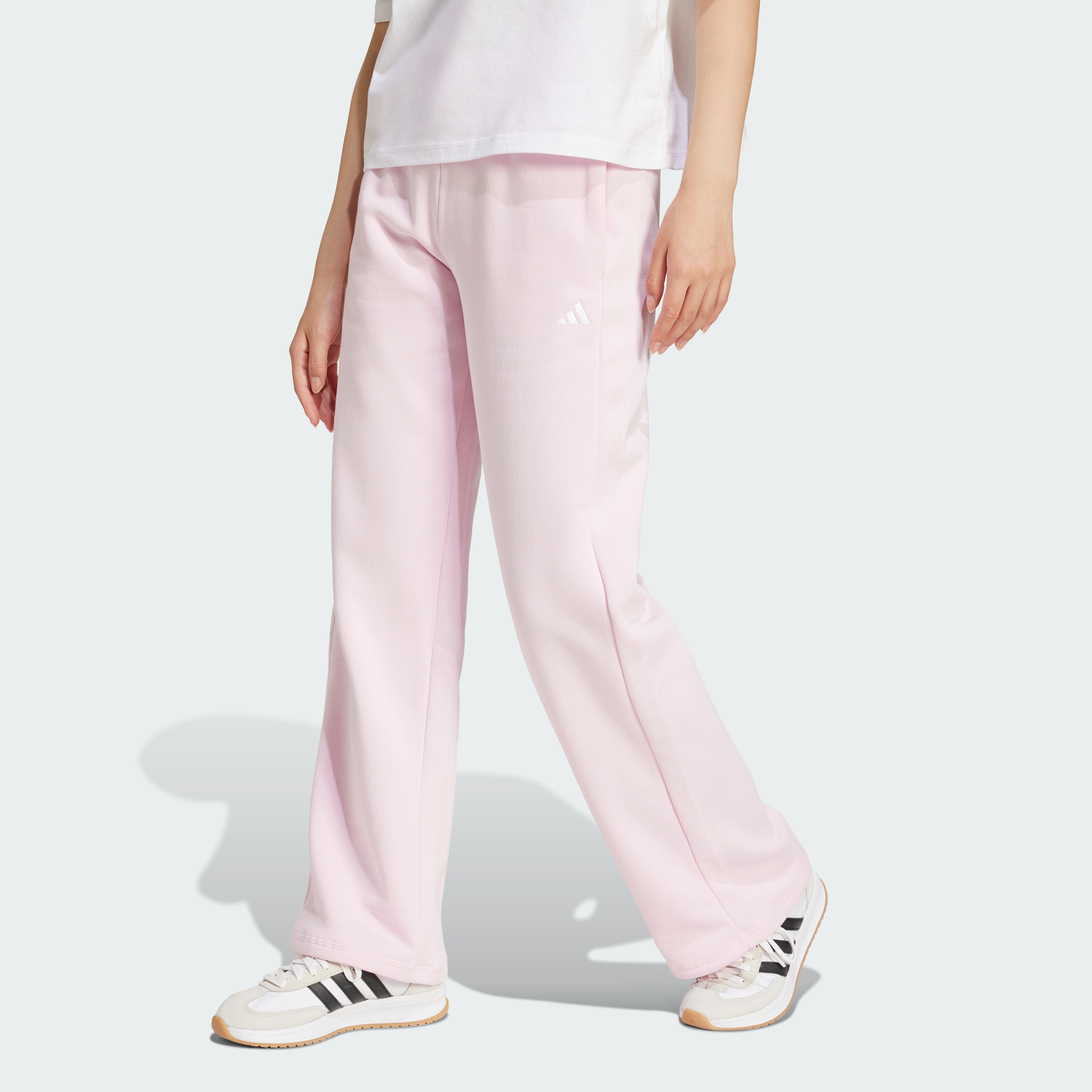 adidas Sportswear AU Women Clear Pink Essentials Small Logo Feel Cozy Open-Hem Pants