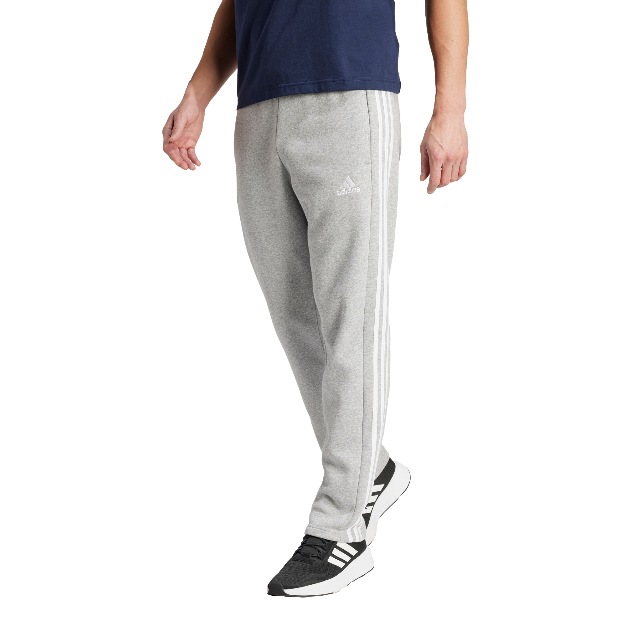 adidas Sportswear AU Men Lifestyle Essentials 3-Stripes Open Hem Fleece Pants - Picture 4 of 9