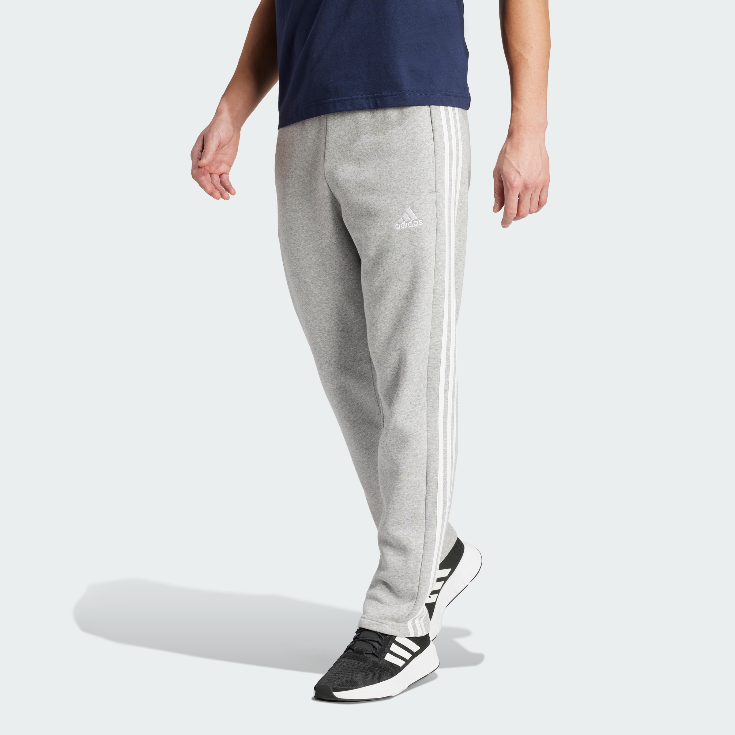 adidas Sportswear AU Men Lifestyle Essentials 3-Stripes Open Hem Fleece Pants - Picture 1 of 9