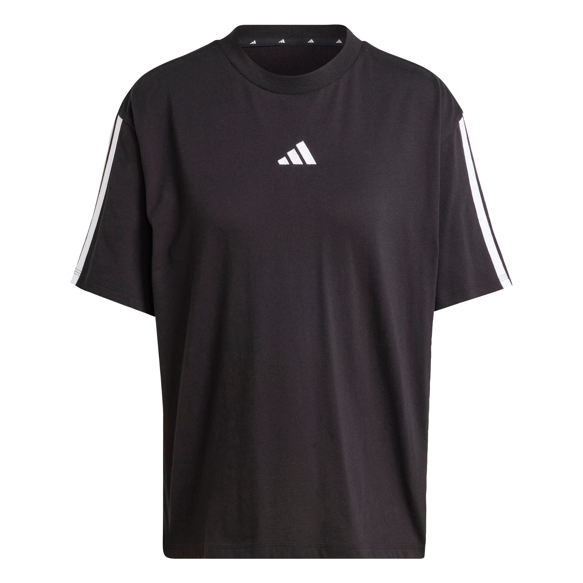 adidas Sportswear AU Women Black Essentials 3-Stripes Boyfriend Tee