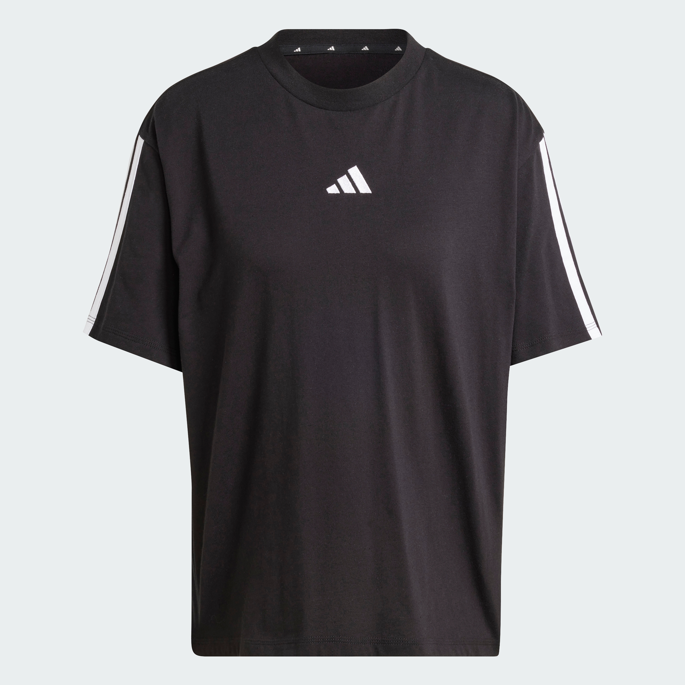 adidas Sportswear AU Women Black Essentials 3-Stripes Boyfriend Tee