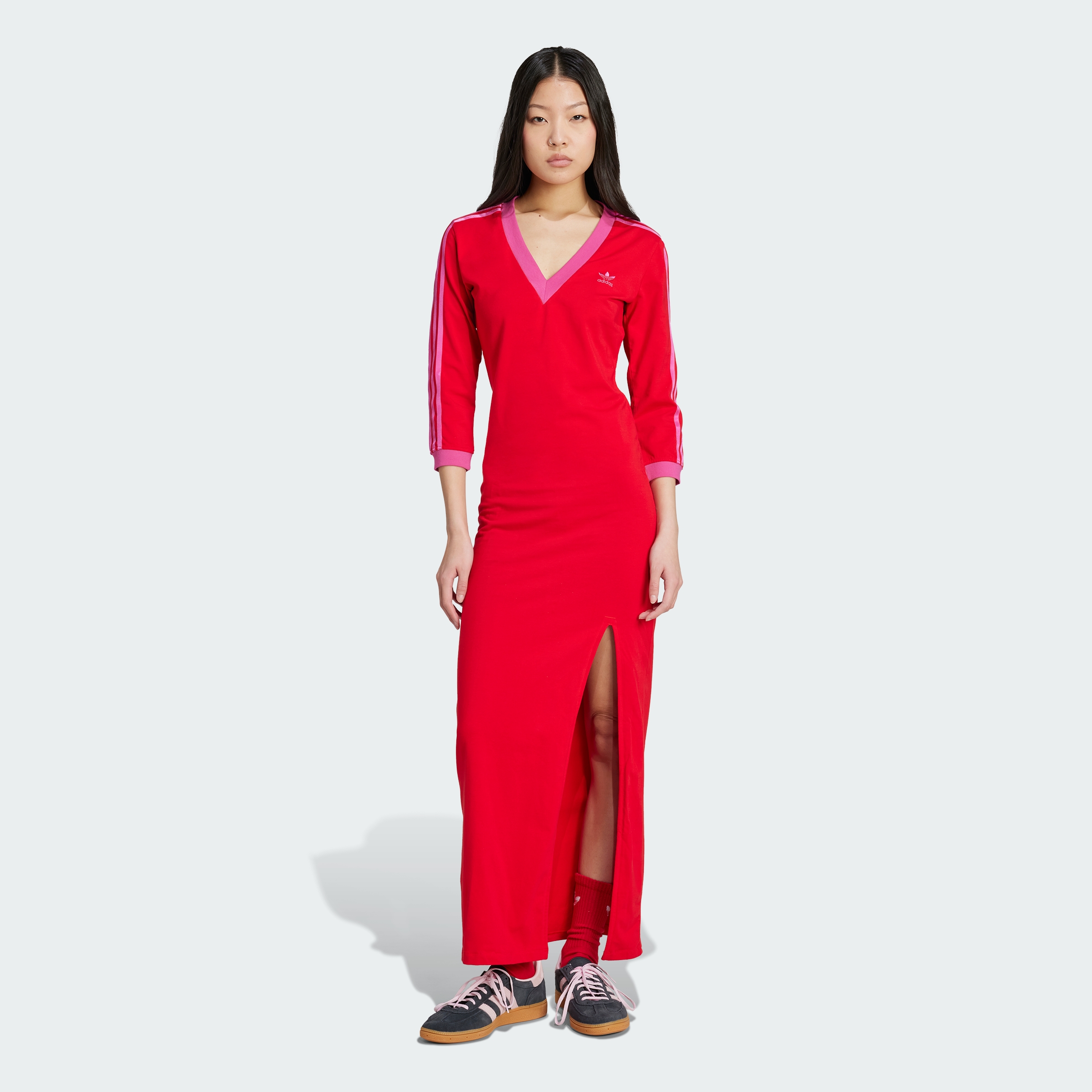 adicolor classics 3-stripes maxi dress adidas Women's Lifestyle Neck Maxi Dress Adidas Adicolor Classics 3-Stripes Maxi