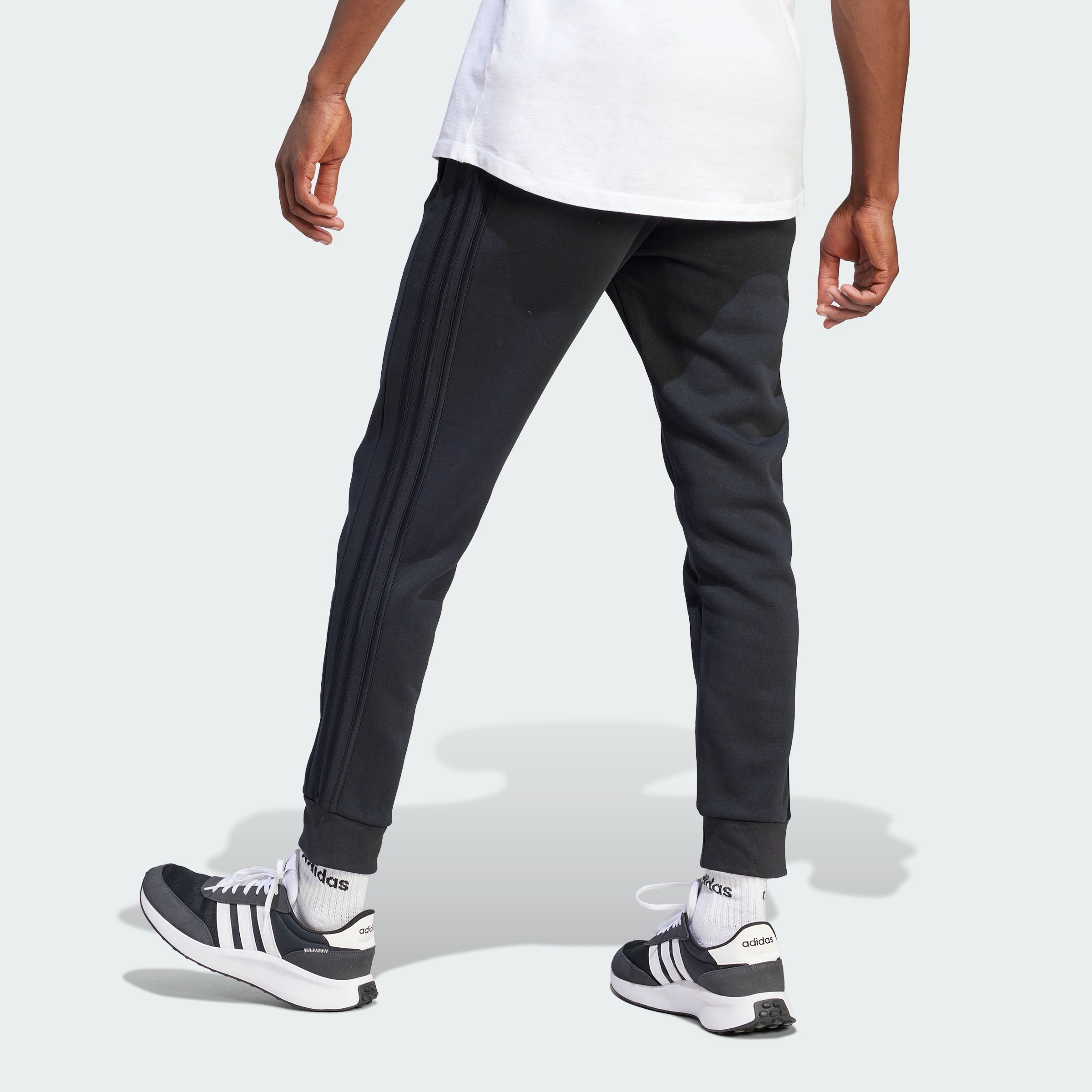 adidas Essentials Fleece 3-Stripes Tapered Cuff Pants Men's Pants - Picture 11 of 57