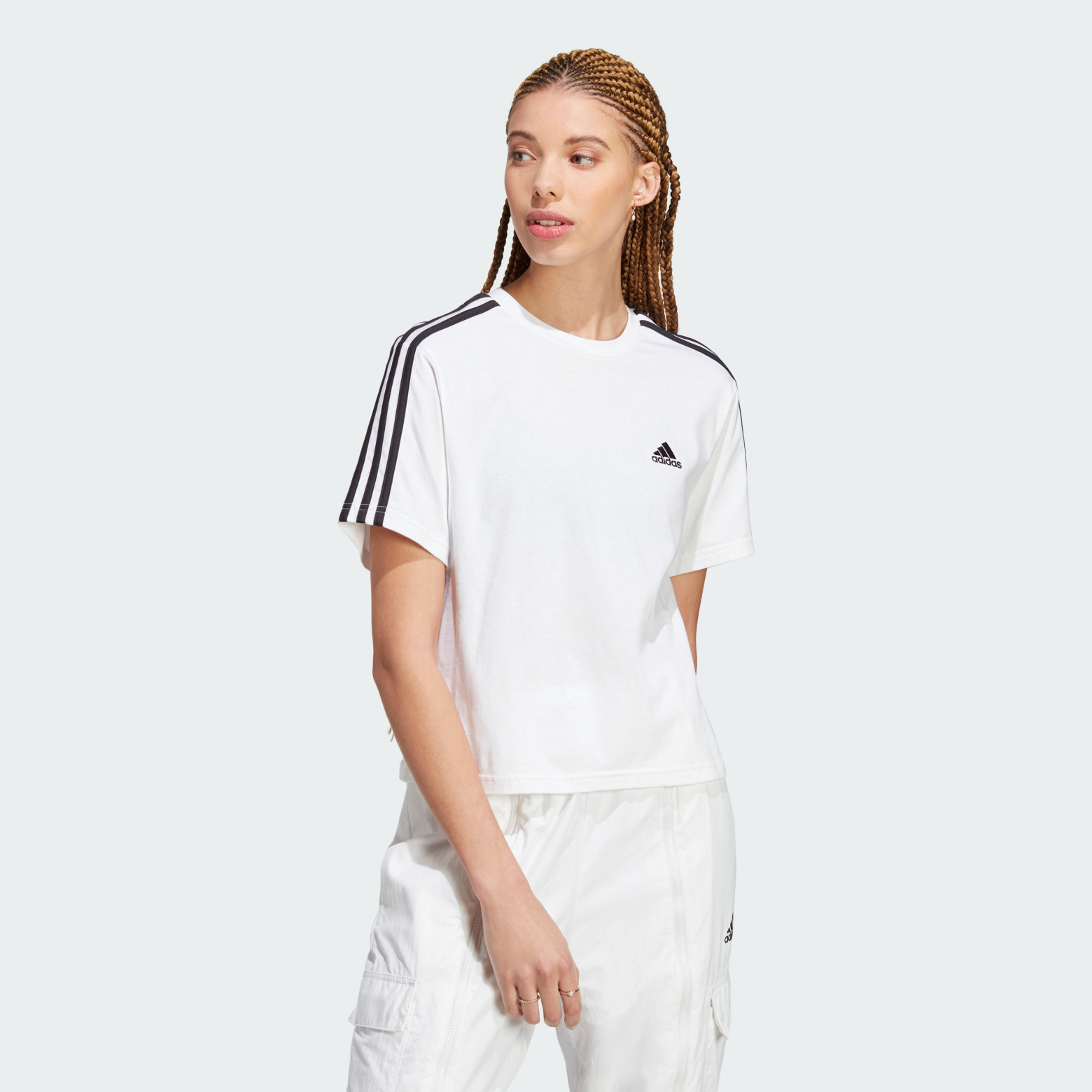 Кроп-топ Essentials 3-Stripes Single Jersey Sportswear HR4915 1