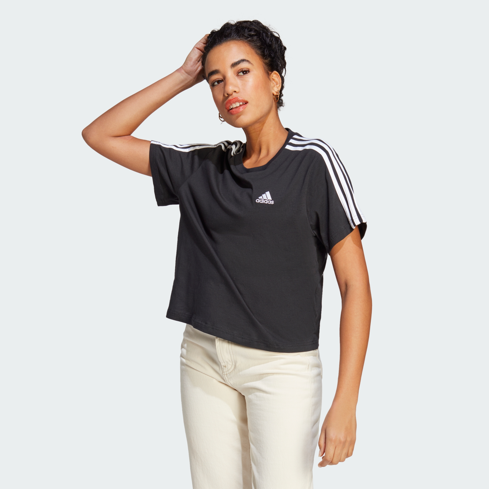 Кроп-топ Essentials 3-Stripes Single Jersey Sportswear HR4913 1