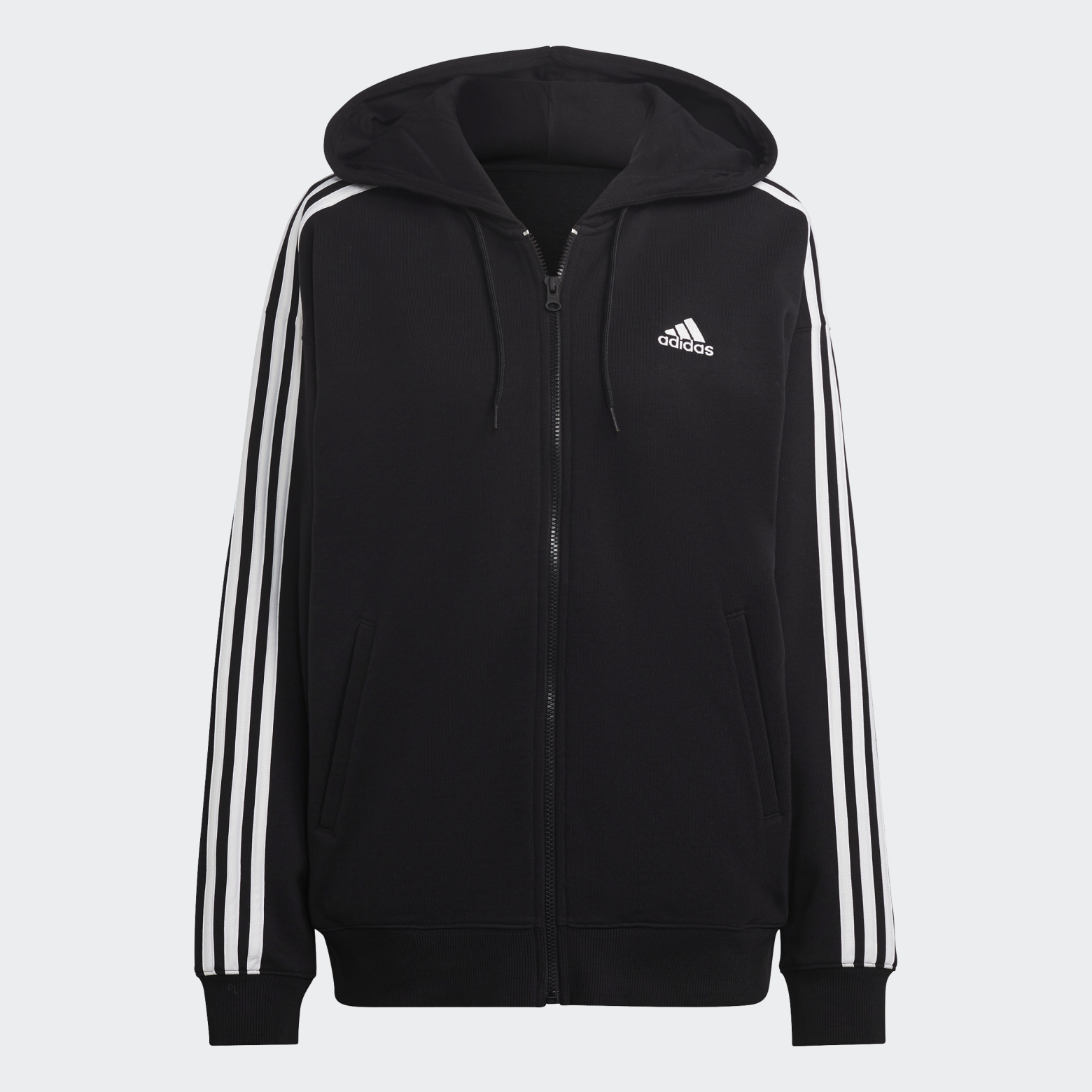 Худи Essentials 3-Stripes French Terry Oversized Full-Zip Sportswear IC8782 1