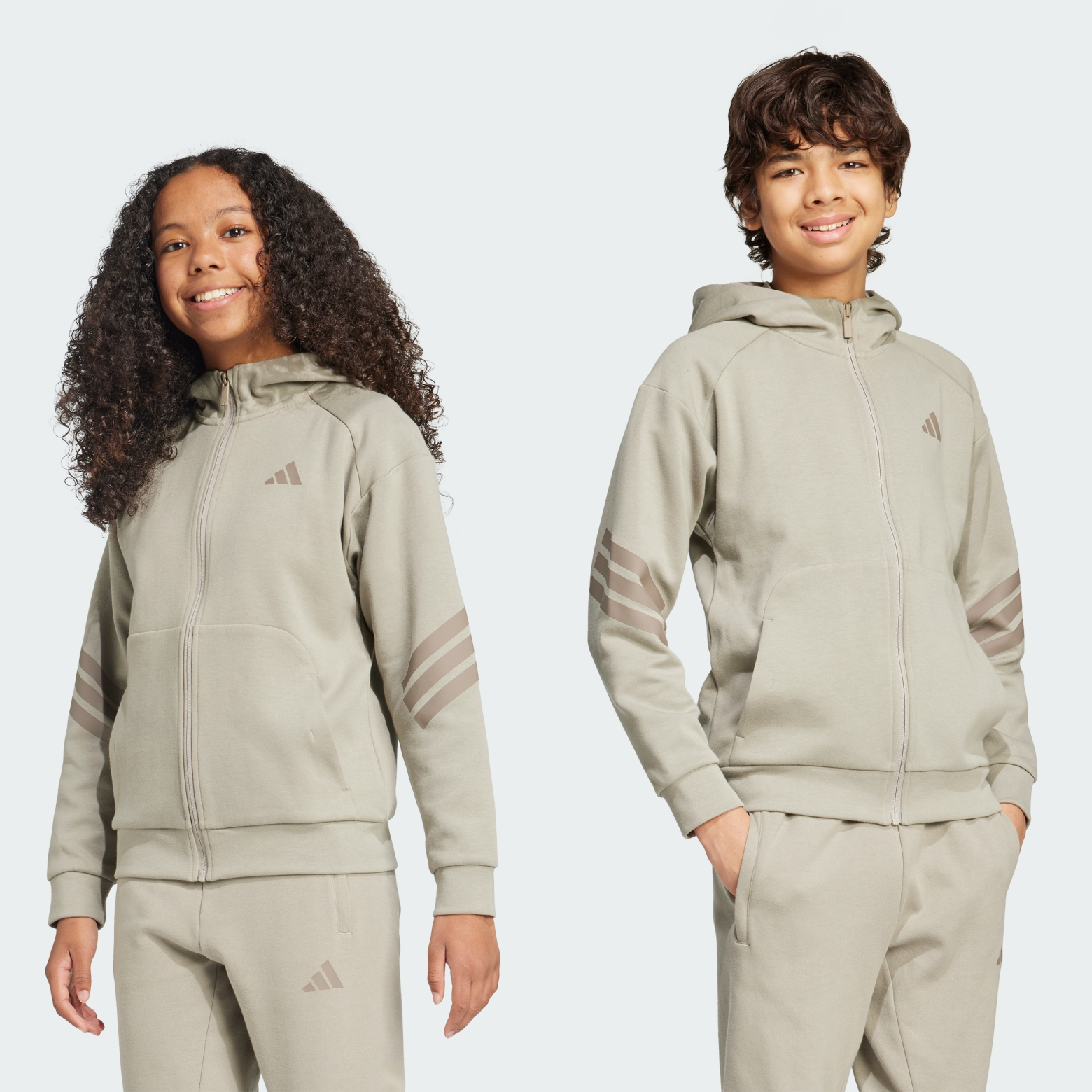 Future Icons 3-Stripes Full-Zip Hooded Kids олимпийкасы Sportswear JJ4807 1