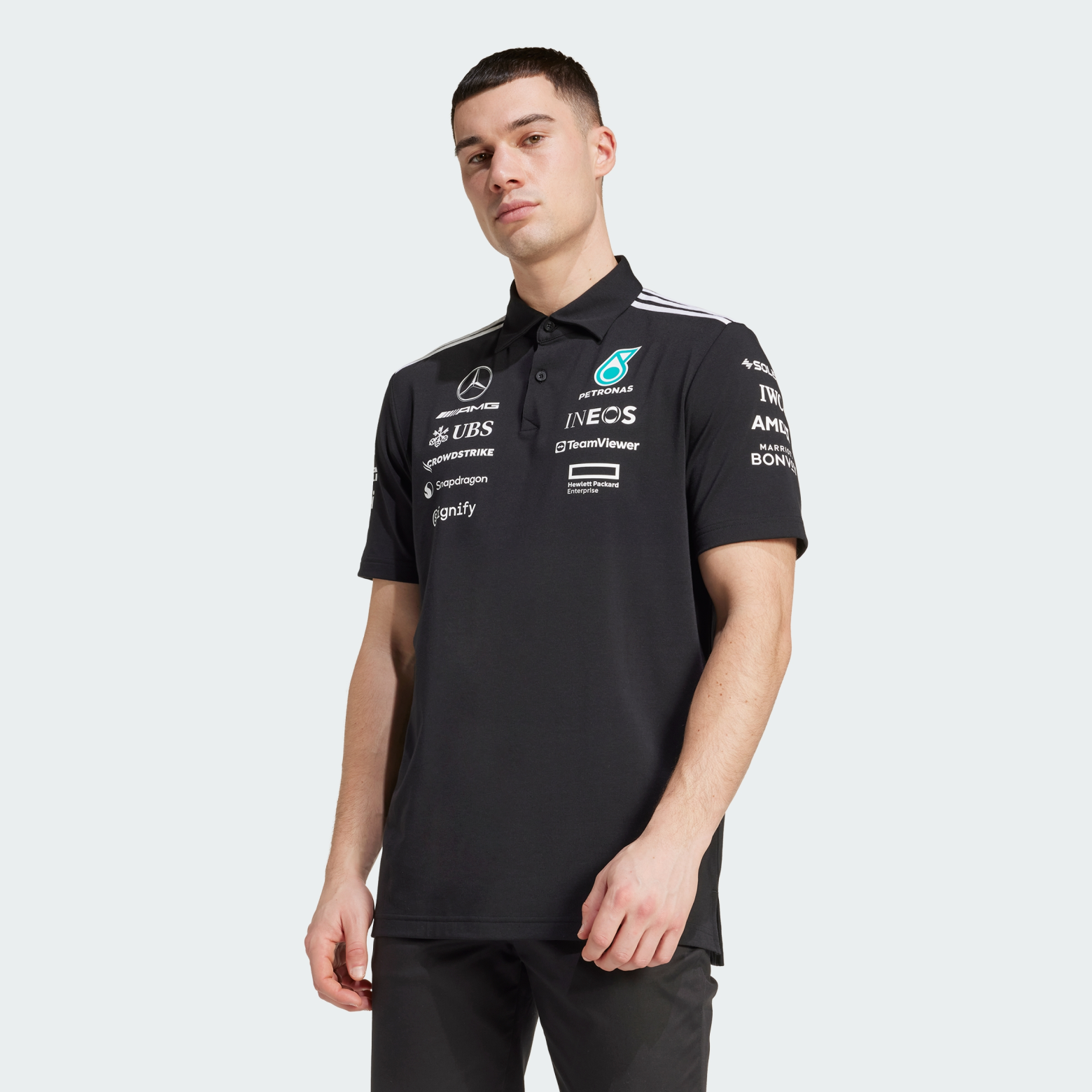Mercedes - AMG Petronas Formula One Team Black поло-футболкасы Performance JW5391 1