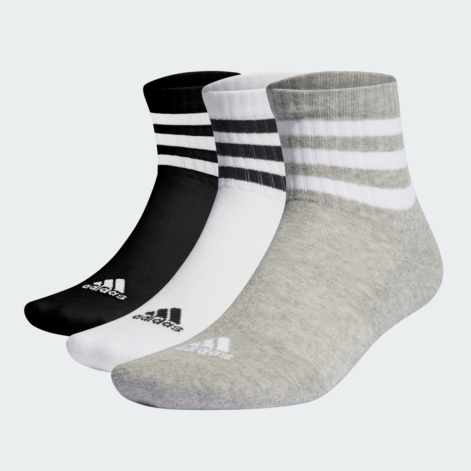 Три пары носков 3-Stripes Cushioned Sportswear Mid-Cut Sportswear IC1318 1