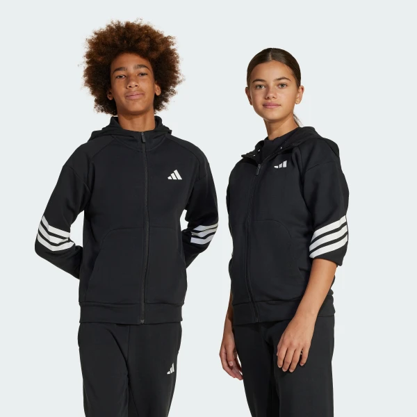 Future Icons 3-Stripes Full-Zip Hooded Kids олимпийкасы Sportswear JJ4801 1