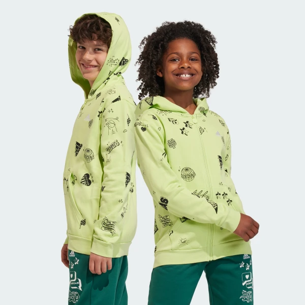 Brand Love Allover Print Full-Zip Kids худиі Sportswear IA1556 1