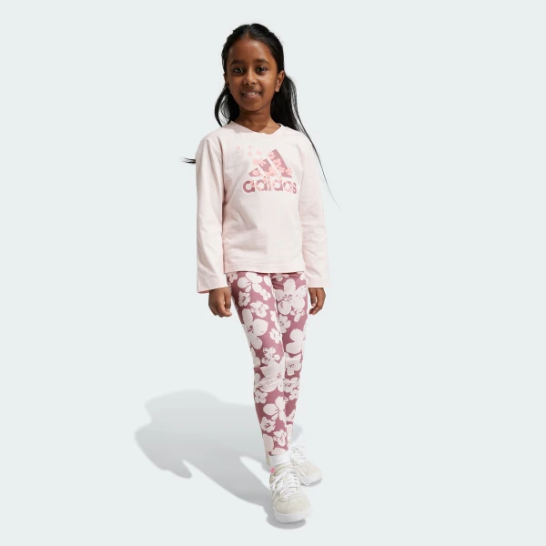 Комплект: лонгслив и леггинсы Essentials Allover Print Kids Sportswear IW3477 1